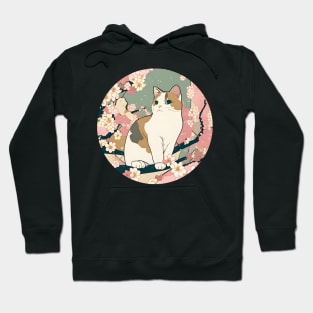 Cat Sakura Japanese Kawaii - Love Cherry Blossom Hoodie